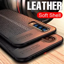 Luksusowe miękkiego silikonu skórzany futerał na telefon do Samsung Galaxy A10 A20 A30 A40 A50 A60 A70S M10 M20 M30S A90S Shockprfoo Cass pokrywa(China)