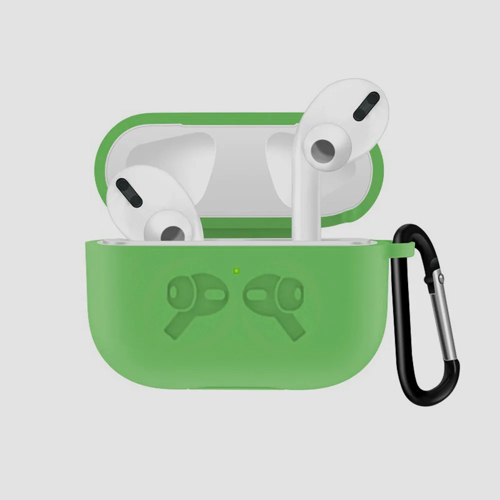 Green Силиконовый чехол для Airpods Pro, защитный чехол для Apple Airpods Pro, чехол, чехол для наушников, чехол для Air Pods Pro 3, Fundas - Цвет: Green