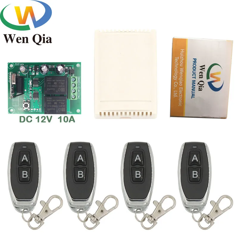

Remote Control 433Mhz DC 12V 2CH rf Relay Receiver and Transmitter for Garage Remote Switch and Change Motor Positive Negative