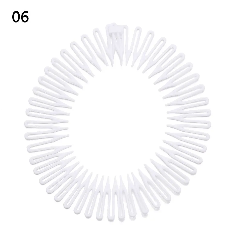 claw hair clips Plastic Flexible Circle Stretch Comb Teeth Headband Hair Hoop Band Clip Hairband For Face Wash Fixed Hair Accessories wide headbands for women Hair Accessories