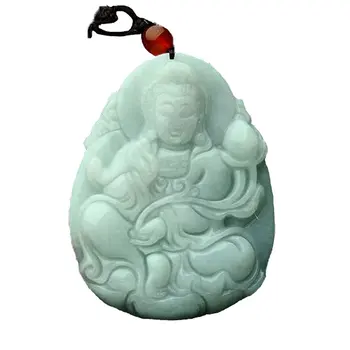 

LETSFUN Fine Jewelry Natural Jadeite Certified Grade A Jade Kwan-yin Goddess of Mercy Adjustable Pendant Necklace Free Shipping