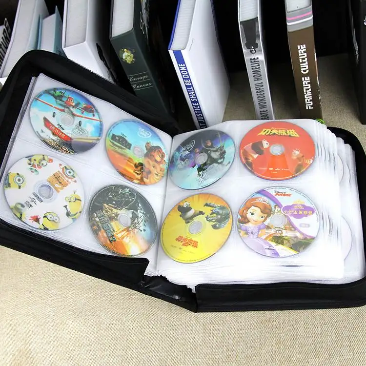 Портативный 240/400/520 диски CD DVD кошелек сумка для хранения чехол альбом Органайзер медиа-продукции черного цвета из искусственной кожи диски коробка для хранения