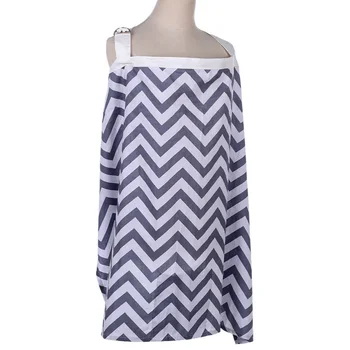 

1pc Nursing Cover Breastfeeding Cover Cloth Lightweight Breathable Nursing Apron Gray Wave Pattern