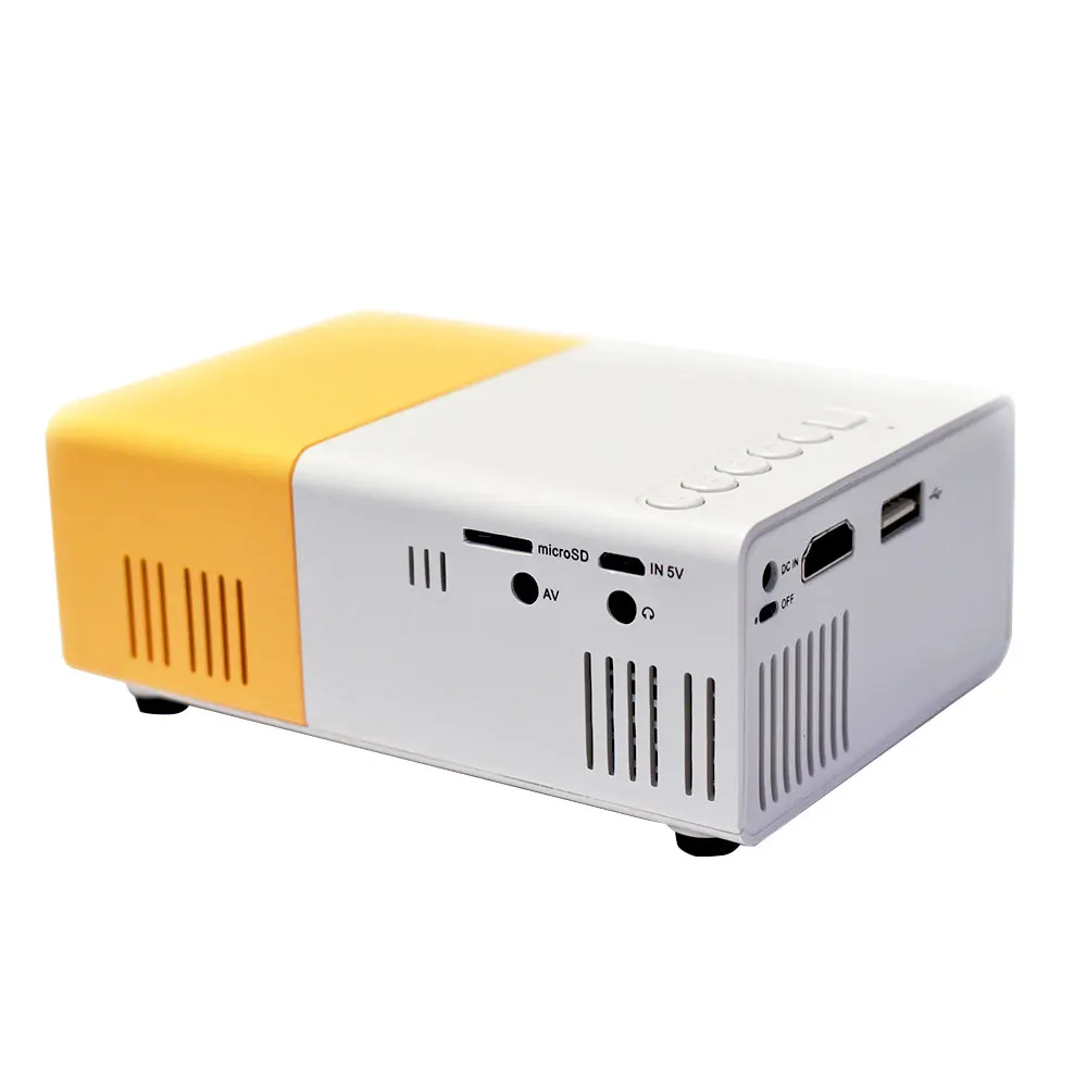 YG300 60 дюймов светодиодный проектор HD 320x240 пикселей YG-300 HDMI USB мини мультимедийный проектор LED для дома и развлечений