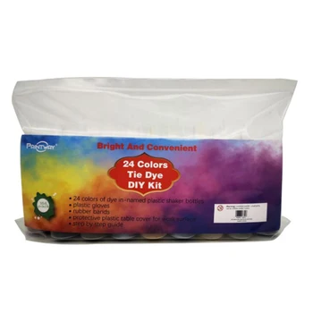 

24Color Tie Dye Kit Bottles Vibrant Fabric Textile Permanent Paint Clothes DIY Non-toxic Rubber Bands Table Cloth One-off Gloves
