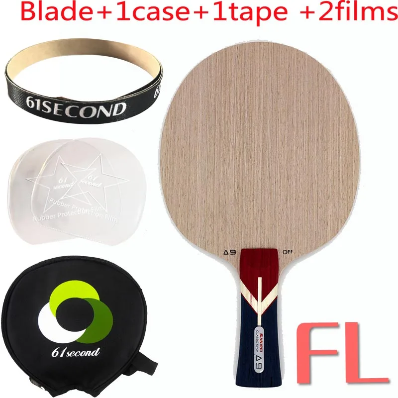 FL with 1 case Sanwei A9(5 слоев, ядро Ayous, петля) Настольный теннис лезвие ракетка для Пинг-Понга Летучая мышь весло - Цвет: FL with 1 case