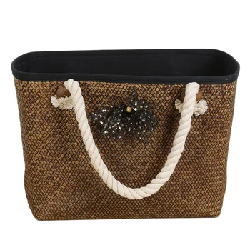 

FGGS-Women's Straw Woven Handbag Hand-Woven Beach Shoulder Bag Handbag