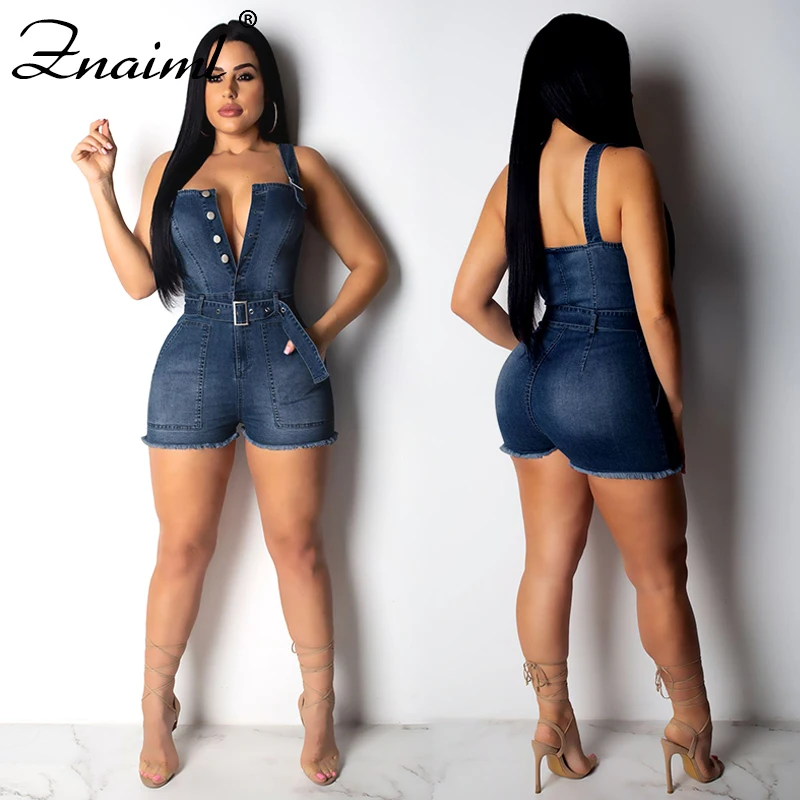 Women's Jeans Bodysuit Sleeveless Turn Down Collar Denim Playsuits Cotton Short Jeans Rompers Casual Party Women's Jumpsuit 2020 Women's Jeans Bodysuit Sleeveless Turn Down Collar Denim Playsuits Cotton Short Jeans Rompers Casual Party Women's Jumpsuit 2020