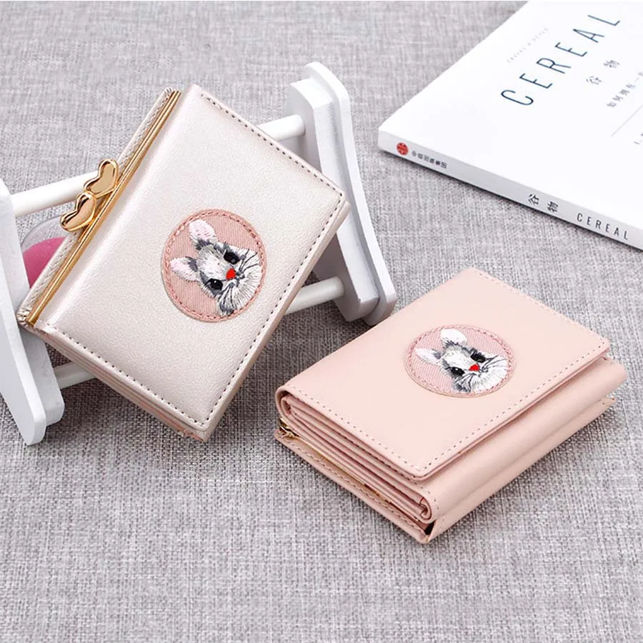 

Cute Multifunction Animal Logo Coin Wallet Simple Multi-card Ladies Short Purse Fashion Designer Pu Leather Girls Wallet Holders