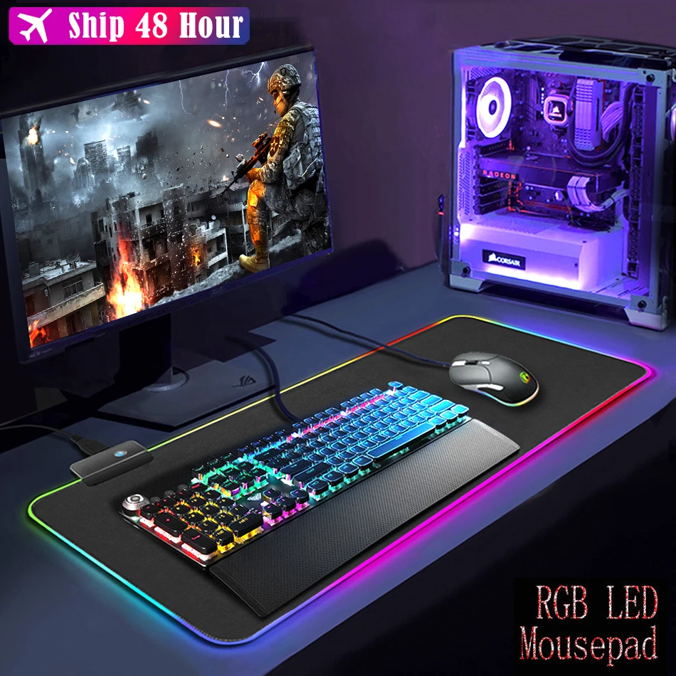 RGB коврик для мыши Grande 900x400 очень большой игровой XXL клавиатуры компьютерного