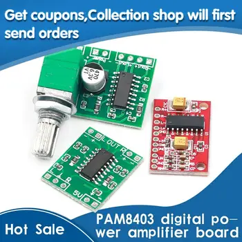 

1PCS PAM8403 Super mini digital power amplifier board miniature class D power amplifier board 2 * 3 W high 2.5-5V USB
