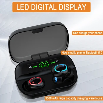 

Waterproof Bluetooth Headphones TWS Touch True Wireless Earbuds Earphones Digital Display 8D Stereo Noise Cancelling Headset