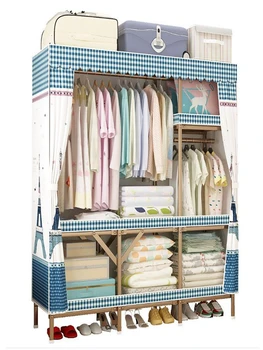 

Wardrobe Simple Cloth Wardrobe Folding Installation Free Assembly Cloth Steel Pipe Thickening Reinforcement All Steel Frame Stor