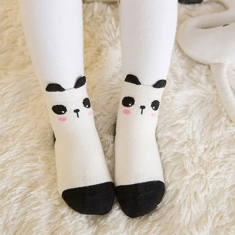 1 пара От 0 до 4 лет детских носков с рисунками животных Нескользящие весенне-осенние детские носки для мальчиков и девочек с резиновой подошвой, нескользящие носки-Тапочки - Цвет: 10