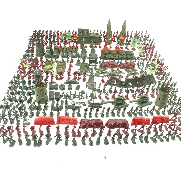 

4cm xiao bing ren Set 519 Pieces Children Plastic Military Series Toy Sand Table Model