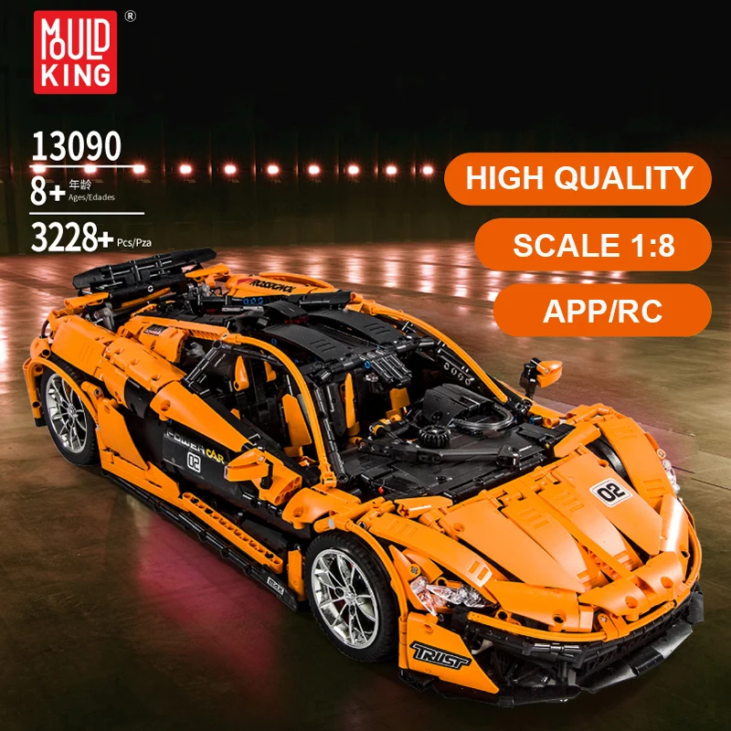 Mould-King-13090-Super-Racing-RC-Car-Model-Mclaren-Compatible-20087-Technic-Voiture-Moc-16915-Building