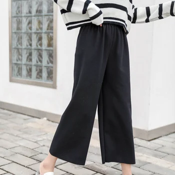 

Pants For Women Track Autumn Winter Loose Lazy Wind High Waist Straight Nine Points Wide-knit Pants For Women