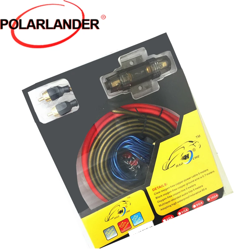  Car Audio Wires Amplifier Installation Kit AMP Power Cable 1500W 10GA Subwoofer Speaker With AGU FU