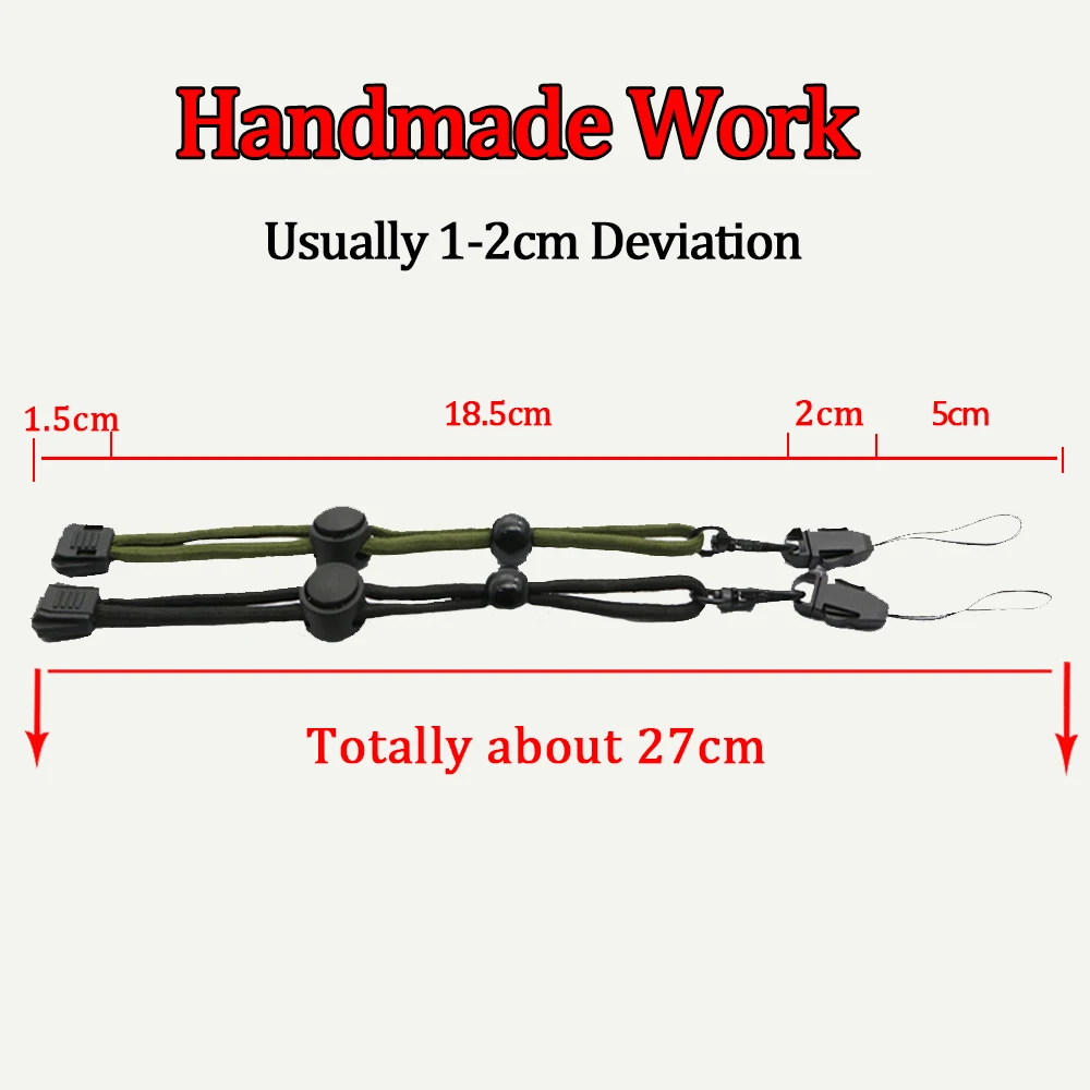 5/10Pcs 27CM Flashlight Straps Lanyard Sling EDC Outdoor Tools Black Paracord Ajustable Anti Lost for Torch Camera Phone Kits hat strap