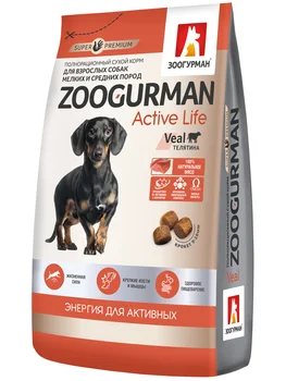 

ZOOGURMAN ACTIVE LIFE ZOOGURMAN for active adult dogs of small and medium-sized breeds with beef