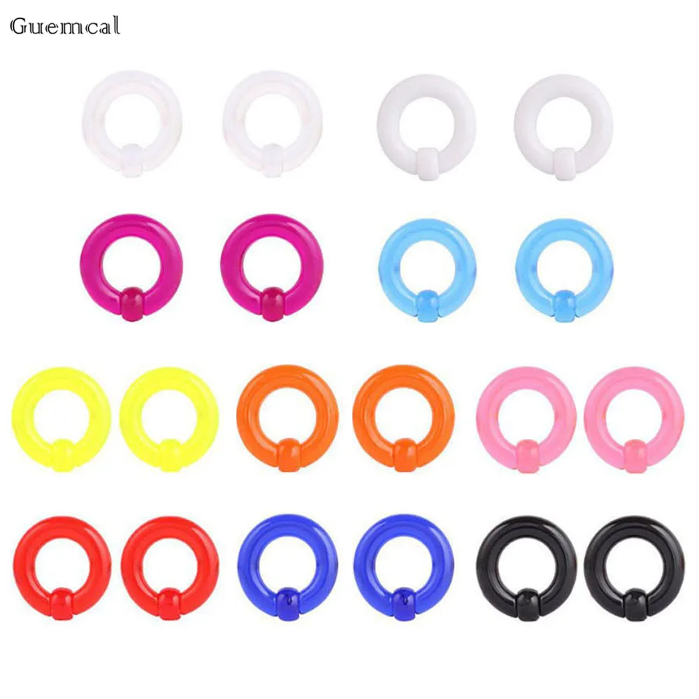 

Guemcal 2pcs Hot-selling Versatile Multi-color Round Nose Ring Human Body Piercing Jewelry