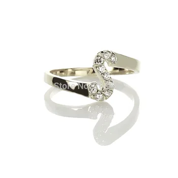 

AILIN Customized Name Rings Sterling Silver Personalized Cut 1 Initial With Birthstone Ring Unique Ring