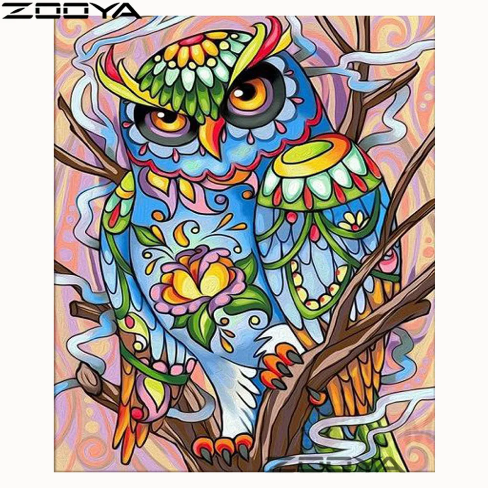 

Zooya Picture Diamond Embroidery Animals Flowers Full Figuration 5D Diy Diamond Painting Owl Full Square/Round Mosaic Gift M0117