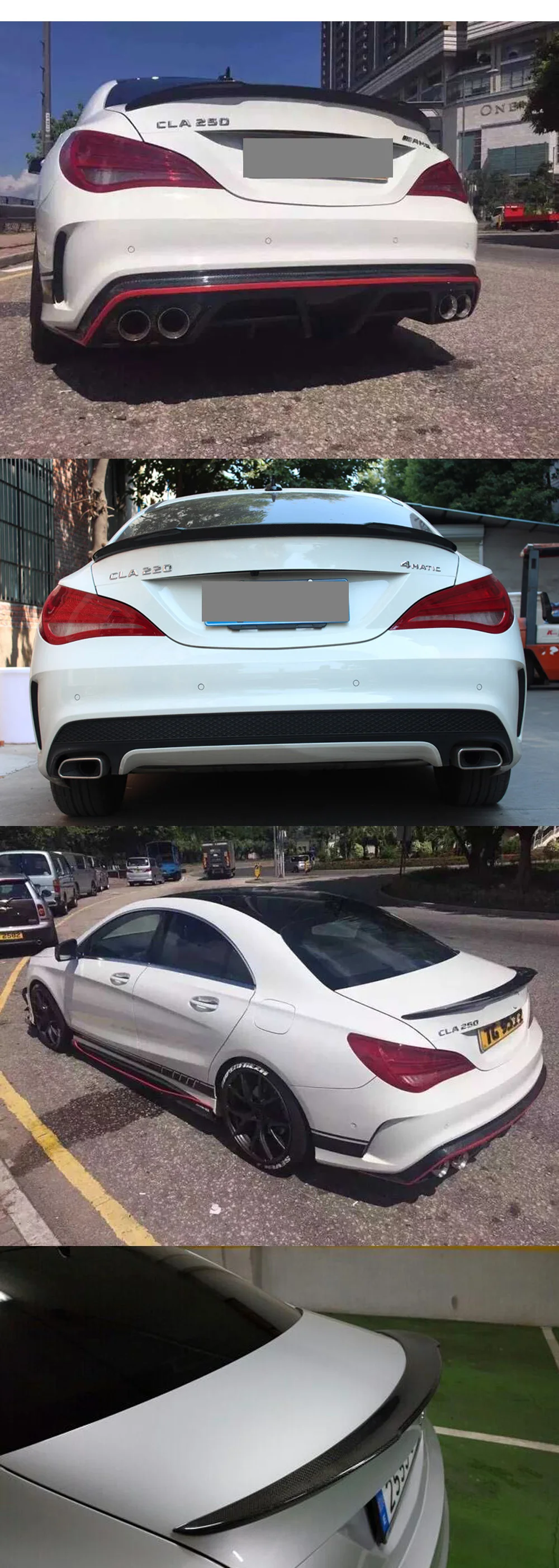 Карбоновый спойлер для губ Benz cla Class W117 CL180 cl200 CL250 FD вид заднее крыло 2013-IN