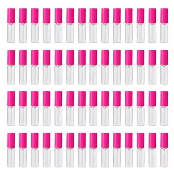 

100 Pcs 8ml Lip Gloss Bottle Lip Glaze Bottle Lip Brillant Container DIY Accessories with Cover for Ladies Girls (Rosy)