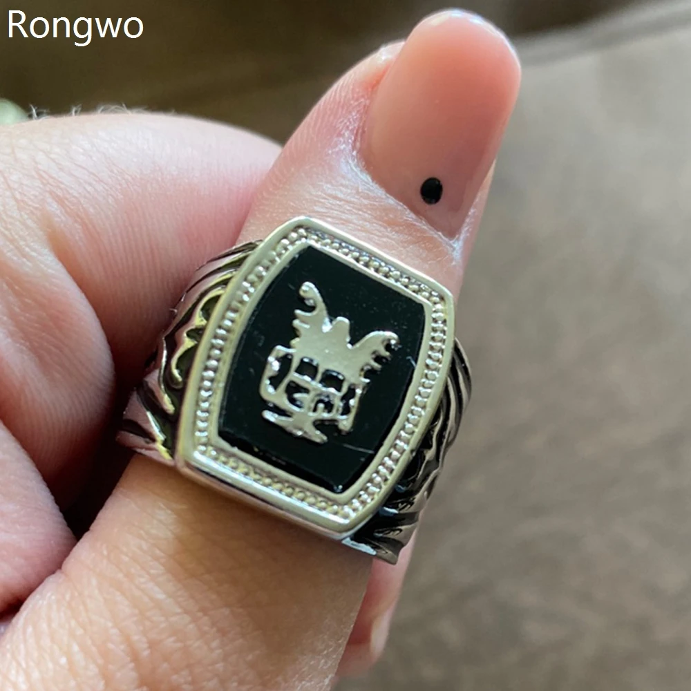 Finger ring Ring Alaric Ric The Vampire Diaries Revival Black Engagement Ring Men Steampunk Antique Enamel Punk Jewelry