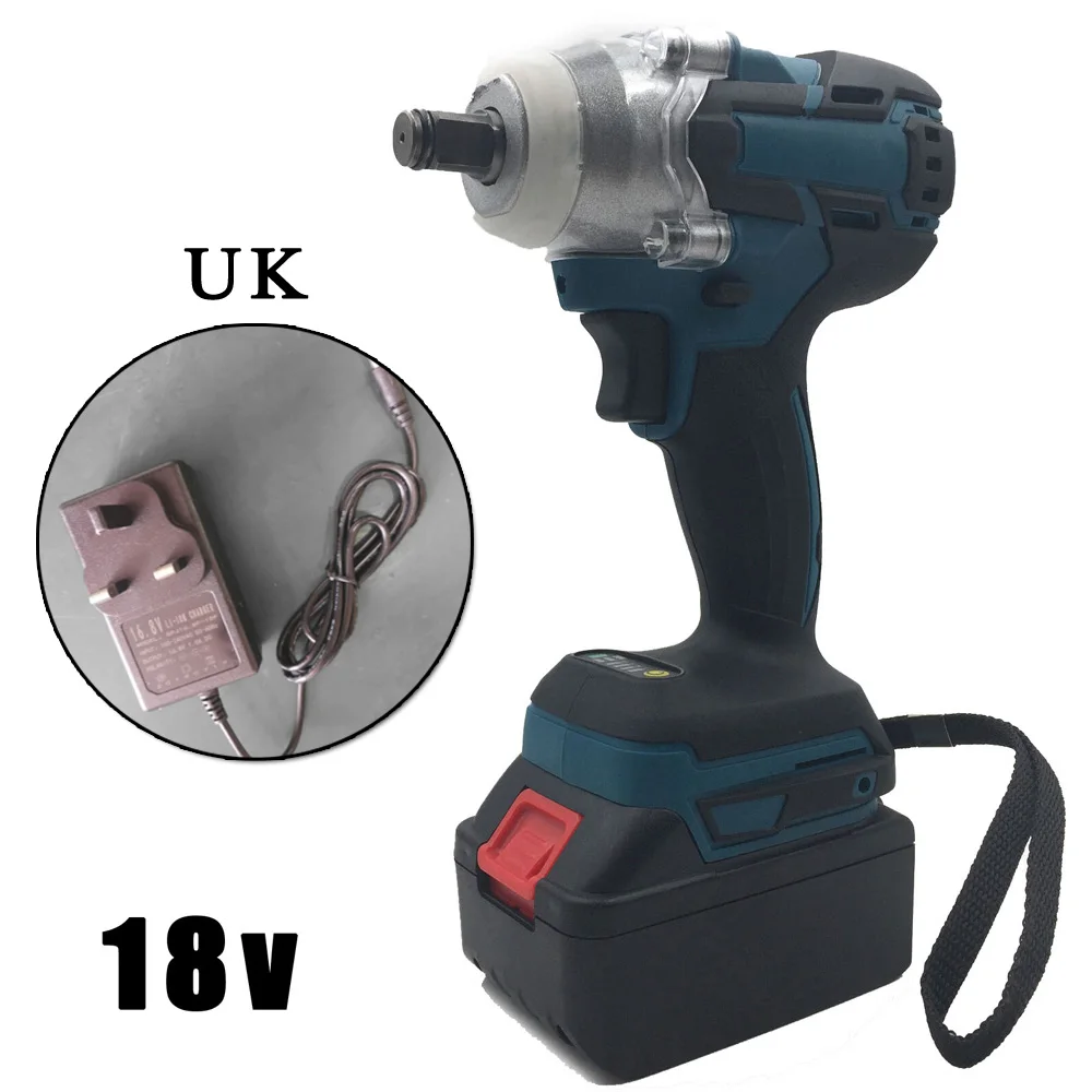 

18V 1/2 520Nm Torque Cordless Electric Impact Wrench Driver UK/US/EU/AU Plug