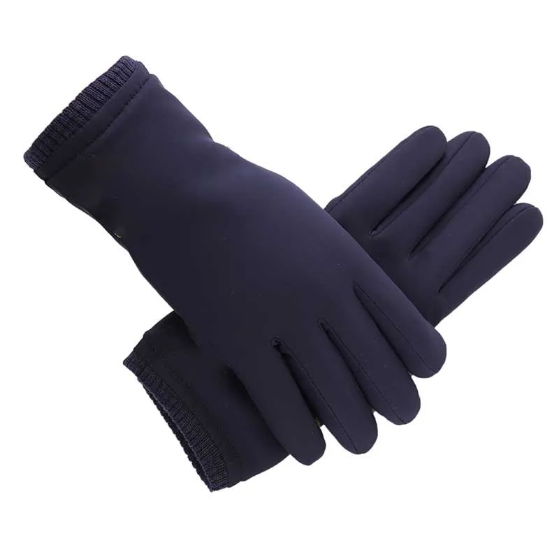 Men's gloves winter high elastic warm touch screen plus velvet thickening comfortable riding windproof waterproof screw - Цвет: blue