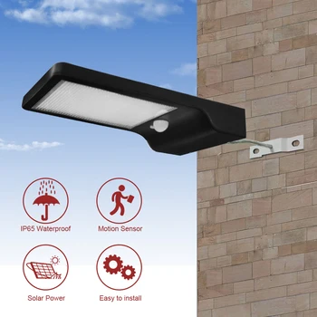 

LED Outdoor Solar Wall Lamps IP65 Street Light 3 Modes PIR Motion Sensor Sunlight 48SMD Waterproof Garden Porch Yard Path Lights
