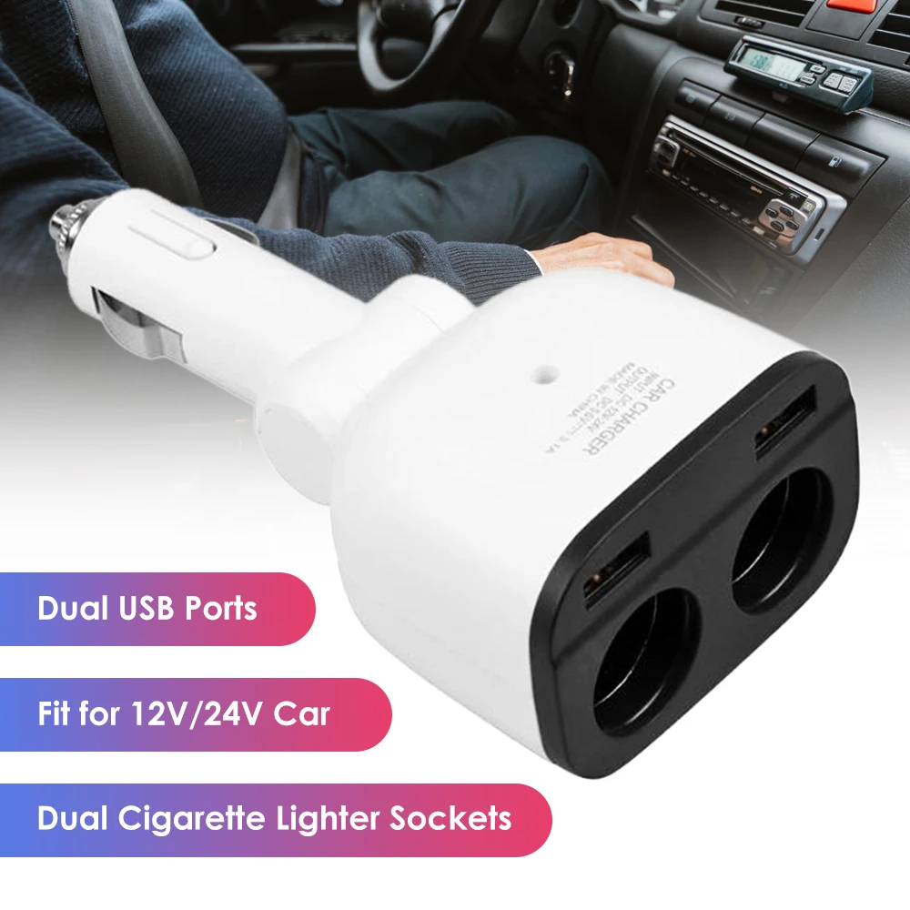 12 V/24 V розетка для автомобильного прикуривателя Универсальный двойной Переходник USB для зарядки в машине встраиваемые автомобильные аксессуары новое поступление