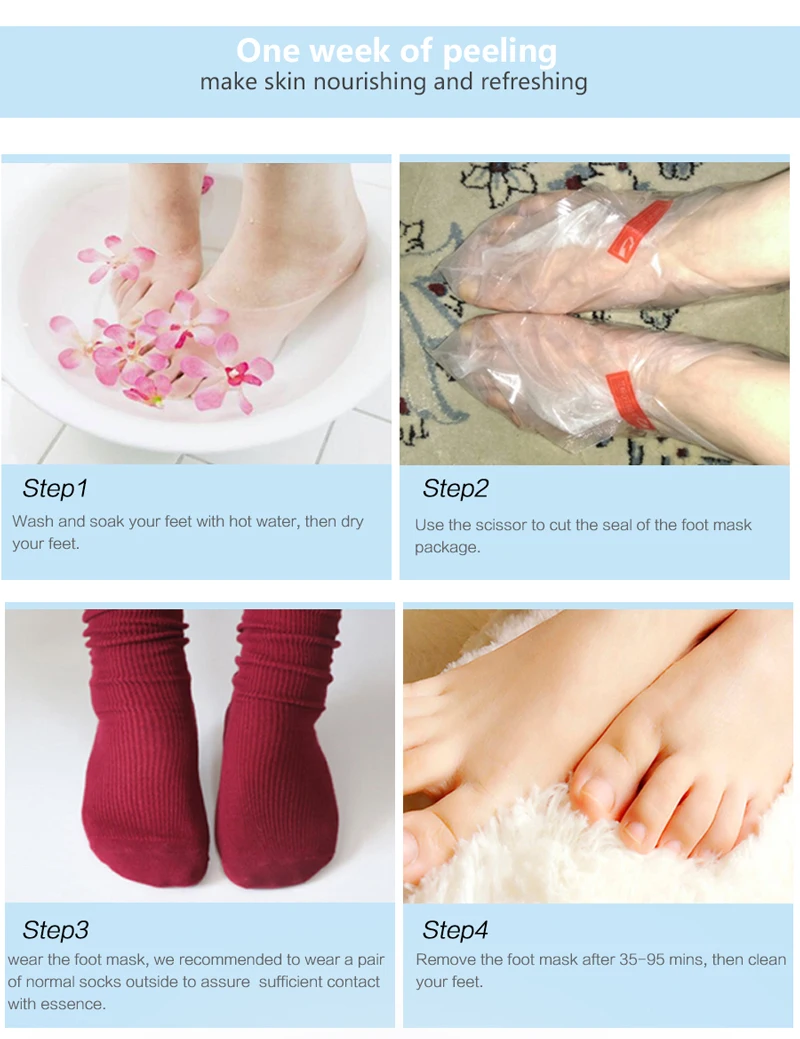 PUTIMI 6packs Exfoliating Foot Mask Feet Peeling Mask Spa Socks Smooth Dead Skin Remover Moisturizing Whitening Foot Mask 1ef722433d607dd9d2b8b7: Asia