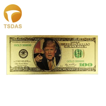

10Pcs/Lot Colorful USA Trump Banknotes 100 Dollar Bills Banknote In 24K Gold Plated Paper Money for Gifts
