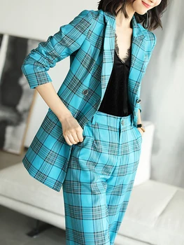 

2020 spring new fashion professional business suit temperament ladies ladies slim wide leg pants suit office lady set
