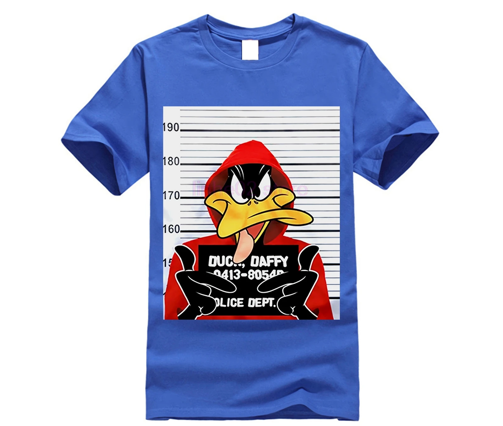 LEQEMAO печатные Чистый хлопок Мужские Looney Tunes Даффи Дак мугшот мужчин s графическая
