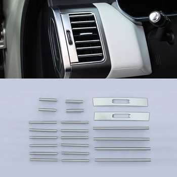 

22pcs Car Interior Side Center Console Air Conditioning Vent Cover Trim Strips For Land Rover Range Rover Sport 2014-2017