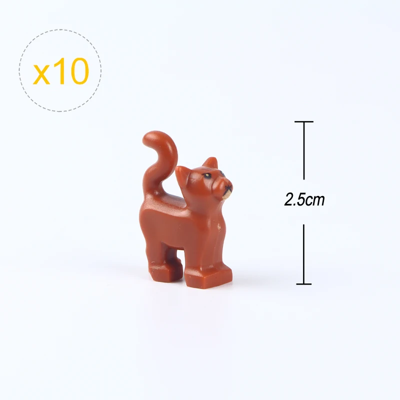 10Pcs/lLot Cat Snake Chick Dog Owls Rat Animals Series Montessori Teaching Aids Building Blocks MOC Kids Gifts Toys For Children
