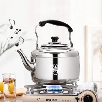 

Stainless Steel Kettle Sounding Large Capacity Whistle Gas Gas Induction Cooker Teapot Kettle Metal Tea Kettle Camp Kitchen Hot