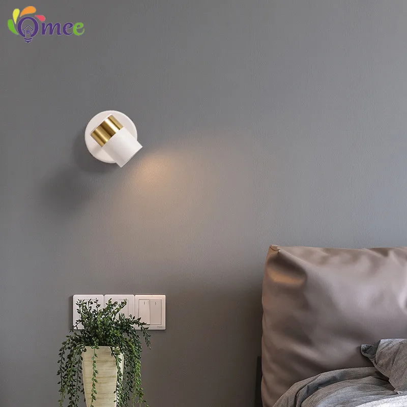 OMEE GU10 Bulb Modern Led Wall Lamp Bedside Wall Light Adjustable Angle Wandlamp Bedroom Bathroom Lamp For Mirror Stair Lighting