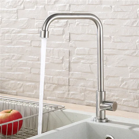 

304 Stainless Steel Kitchen Single Cold Faucet Bathroom Balcony Laundry Tub Washing Basin Sink Bathroom Sanitary Ware