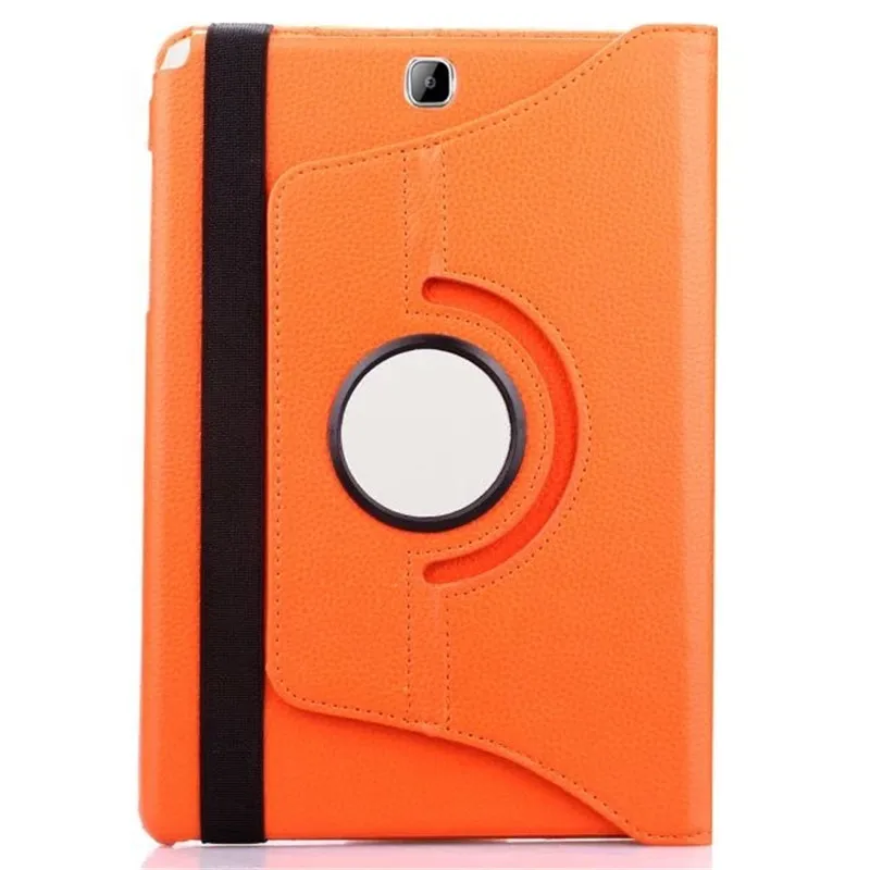 Orange Для samsung Galaxy Tab A 9,7 чехол SM-T550 T555 pu кожаный вращающийся на 360 чехол для планшета SM T555 T550+ стилус+ пленка - Цвет: Orange