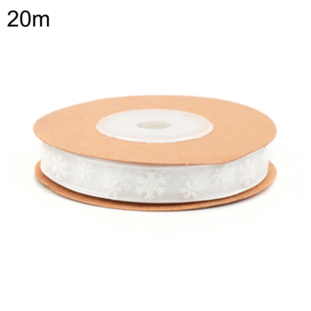 10/20m Christmas Transparent Snowflake Organza Ribbon DIY Gift Wrapping Decor Clearsnowflake design add more festive atmospheres
