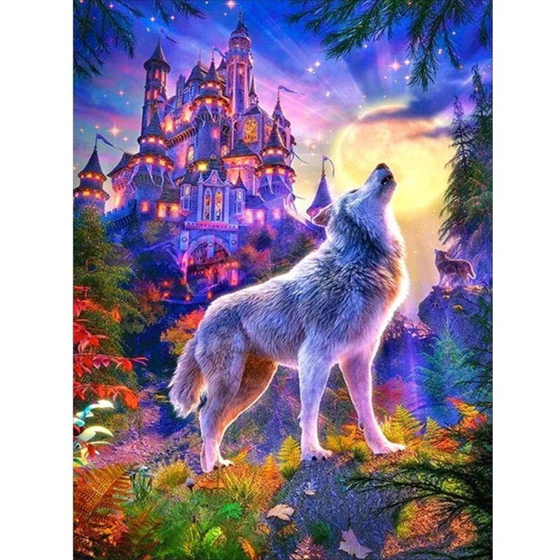 5D DIY Full Square Round Resin Diamond Painting Wolf Animals Cross Stitch Embroidery Mosaic New Arrival Fall Decor | Дом и сад