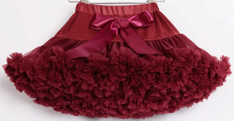 Лоскутная весенне-осенняя Новая повседневная Праздничная малиновая шикарная юбка-пачка для девочек; Милая Пышная юбка - Цвет: Красный