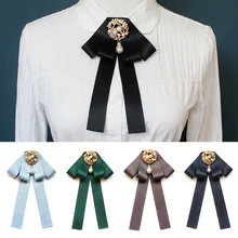 Handmade Rhinestone Bow Tie for Women Ribbon White Shirt Neckline Decoration Bowties Fashion Diamond Ties Accessories Neck Tie