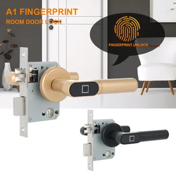 

Electric Safety Keyless Door Lock Smart Fingerprint Modern Indoor Home Apartment Office Entry Single-Cylinder With Handle