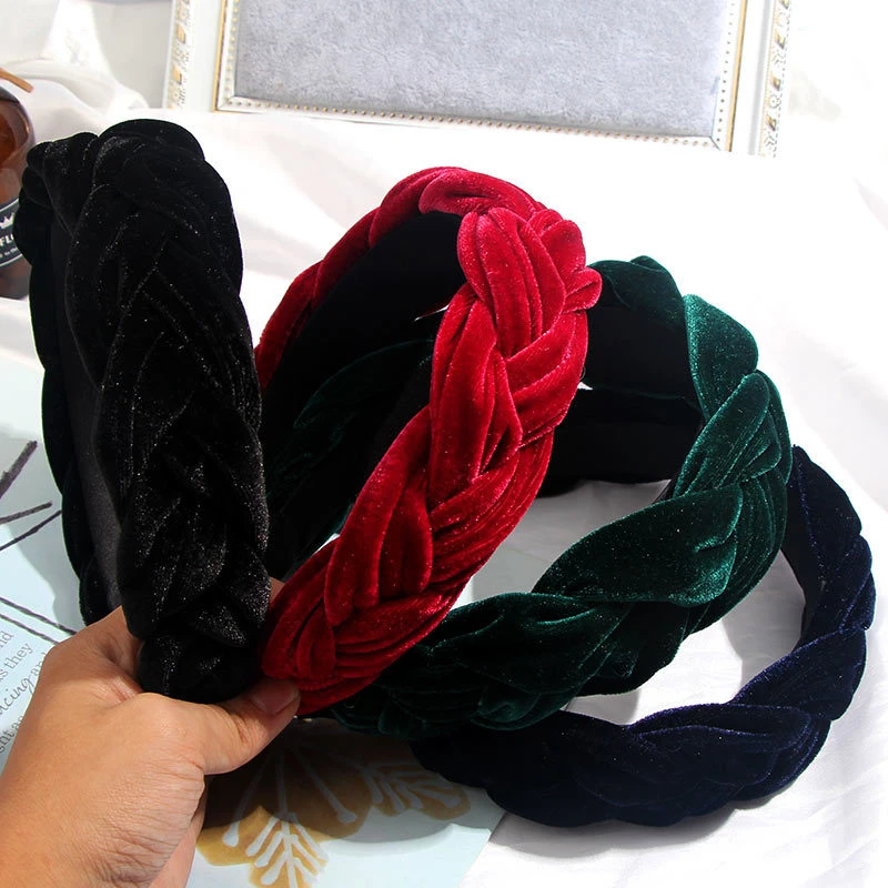 

Headdress Autumn For Women Weaving Shiny Fashion Bezel Headband Summer Hair Hoop Hairband Braided Wide Hair Accessories